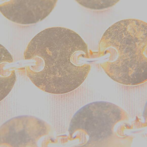 Gold Tone Disc Opera Chain Necklace - Picture 5 of 7